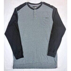 Mack Trucks Henley Shirt LS 3 Button Grey & Black Men’s XL